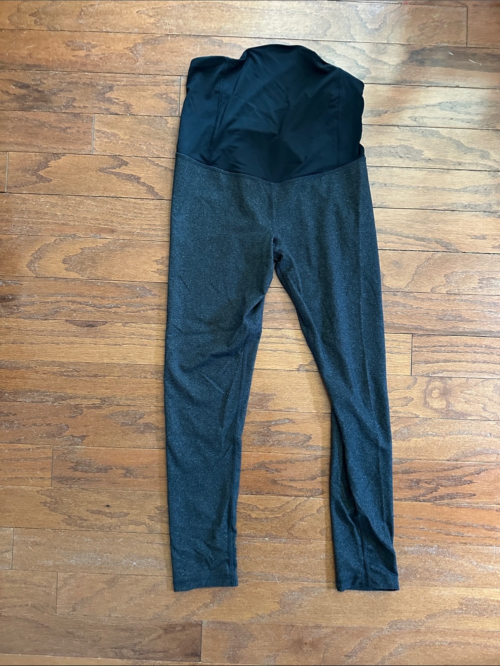 Maternity dark grey heathered  Leggings - Comfortable Support